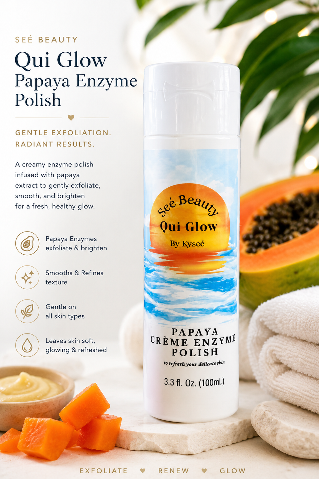 Qui Polish- Papaya Creme Enzyme Polish